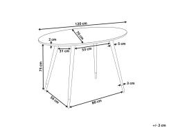 Spisebord GUTIERE Hvid marmor 120 cm 70 cm