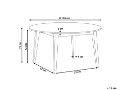 Spisebord HUNTLEY Lys eg 140 cm 140 cm