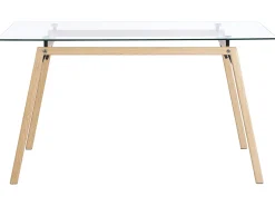 Spisebord KAMINA Lysebrun 140 cm 80 cm Hærdet glas
