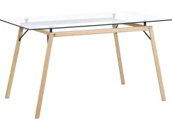 Spisebord KAMINA Lysebrun 140 cm 80 cm Hærdet glas