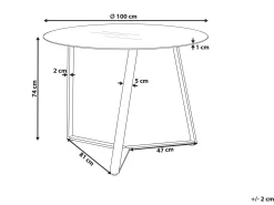 Spisebord KEBRI Sort 100 cm 100 cm Hærdet glas
