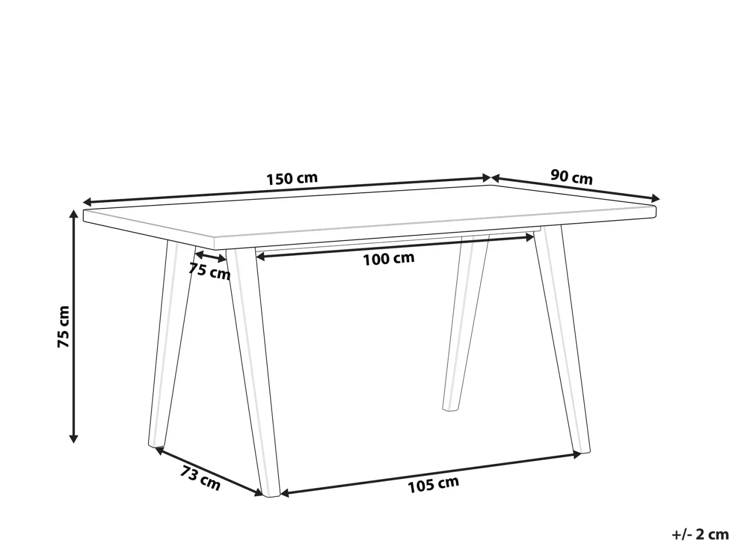 Spisebord LENISTER Brun/hvid 150 cm 90 cm