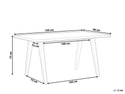 Spisebord LENISTER Brun/sort 150 cm 90 cm