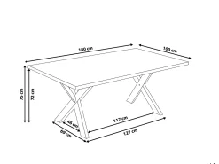 Spisebord LISALA Hvid 180 cm 100 cm