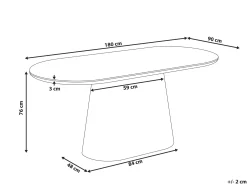 Spisebord LOCKHART Lys ask 180 cm 90 cm