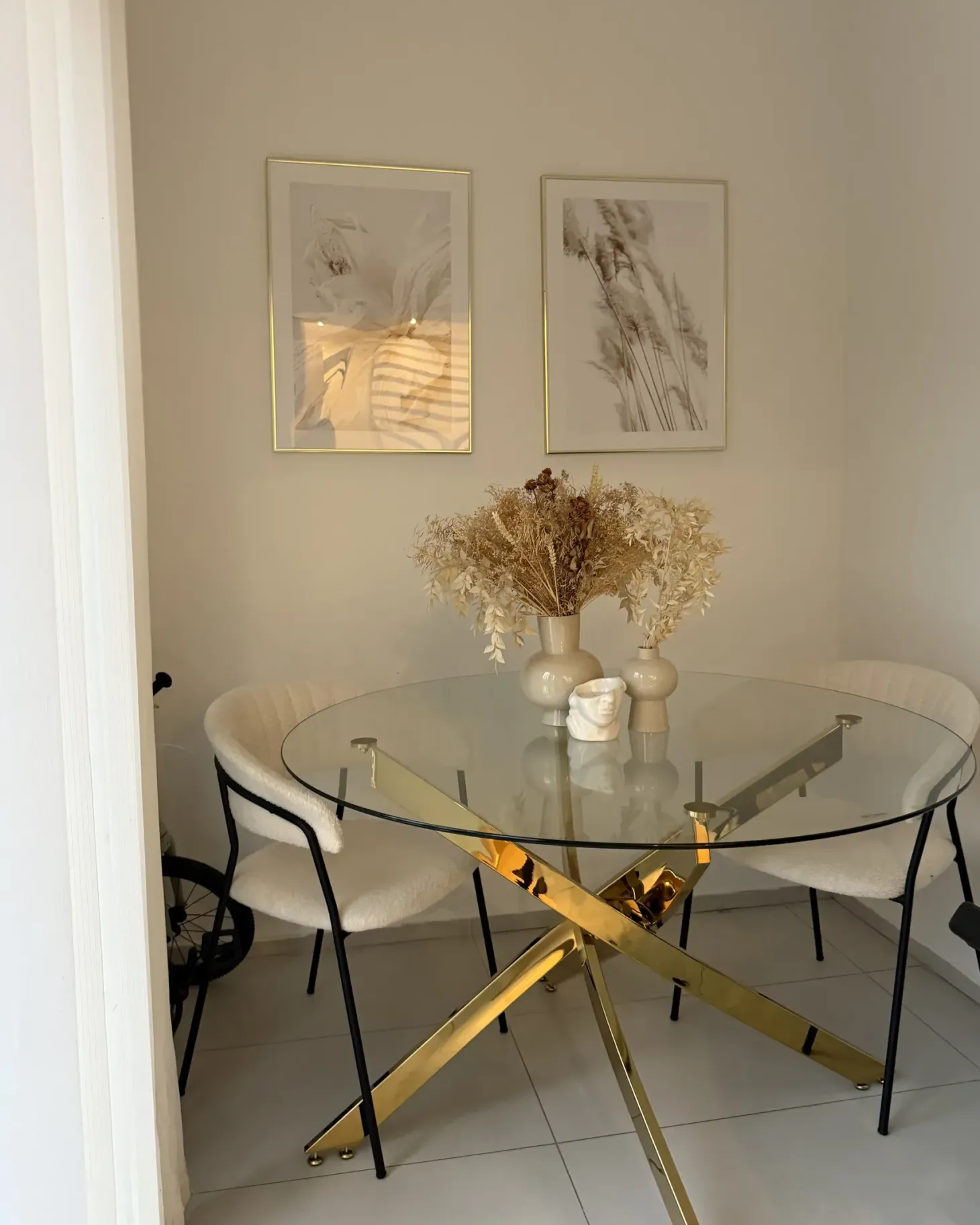 Spisebord MARAMO Guld 120 cm 120 cm Hærdet glas