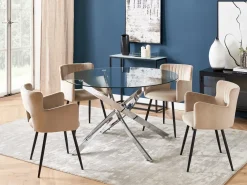 Spisebord MARAMO Sølv 120 cm 120 cm Hærdet glas