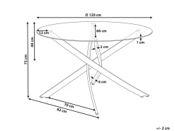 Spisebord MARAMO Sølv 120 cm 120 cm Hærdet glas