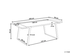 Spisebord MARTYNIKA Hvid marmor 200 cm 90 cm