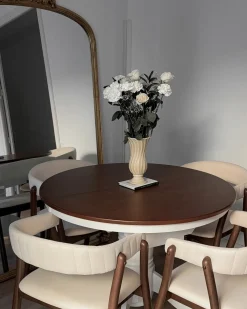 Spisebord med udtræk AKRON Brun ask 106/150 cm 106 cm Træ