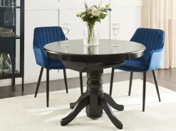 Spisebord med udtræk AKRON Sort 106/150 cm 106 cm