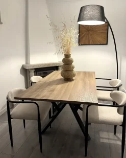 Spisebord med udtræk ANSELL Lysebrun 160/200 cm 90 cm