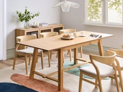 Spisebord med udtræk BARNES Lys ask 160/200 cm 90 cm