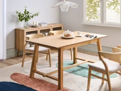 Spisebord med udtræk BARNES Lys ask 160/200 cm 90 cm