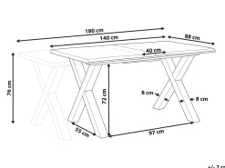 Spisebord med udtræk BRONSON Brun 140/180 cm 90 cm