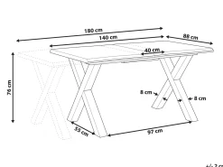 Spisebord med udtræk BRONSON Mørkebrun 140/180 cm 90 cm