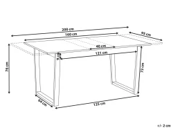 Spisebord med udtræk CAMDEN Lys ask 160/200 cm 95 cm