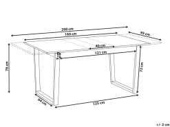 Spisebord med udtræk CAMDEN Mørk ask 160/200 cm 95 cm