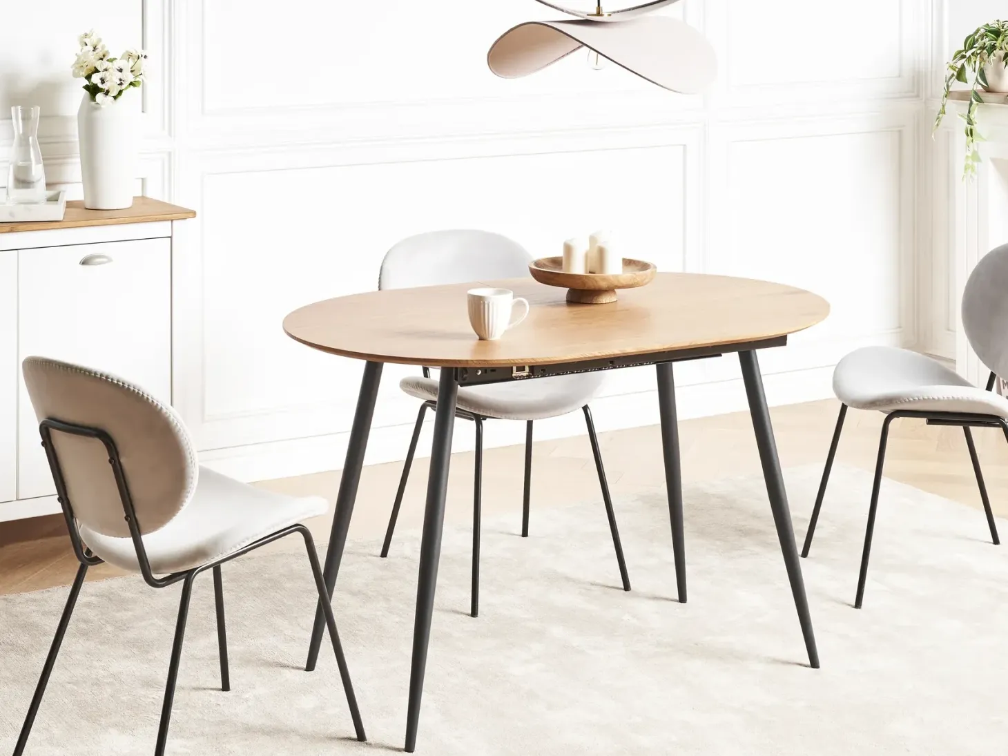 Spisebord med udtræk CLAVET Lysebrun 120/160 cm 80 cm