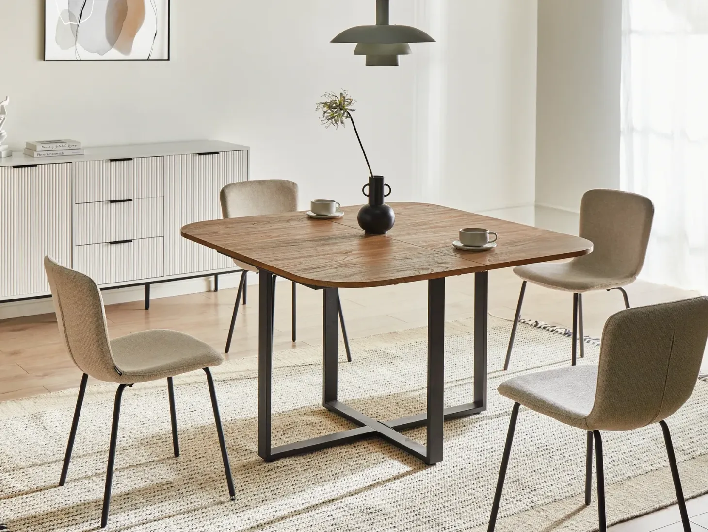Spisebord med udtræk COOPER Brun 120/160 cm 120 cm