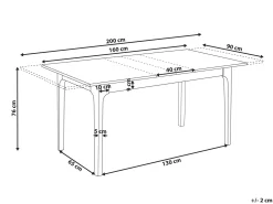 Spisebord med udtræk DELMAS Mørk ask 160/200 cm 90 cm