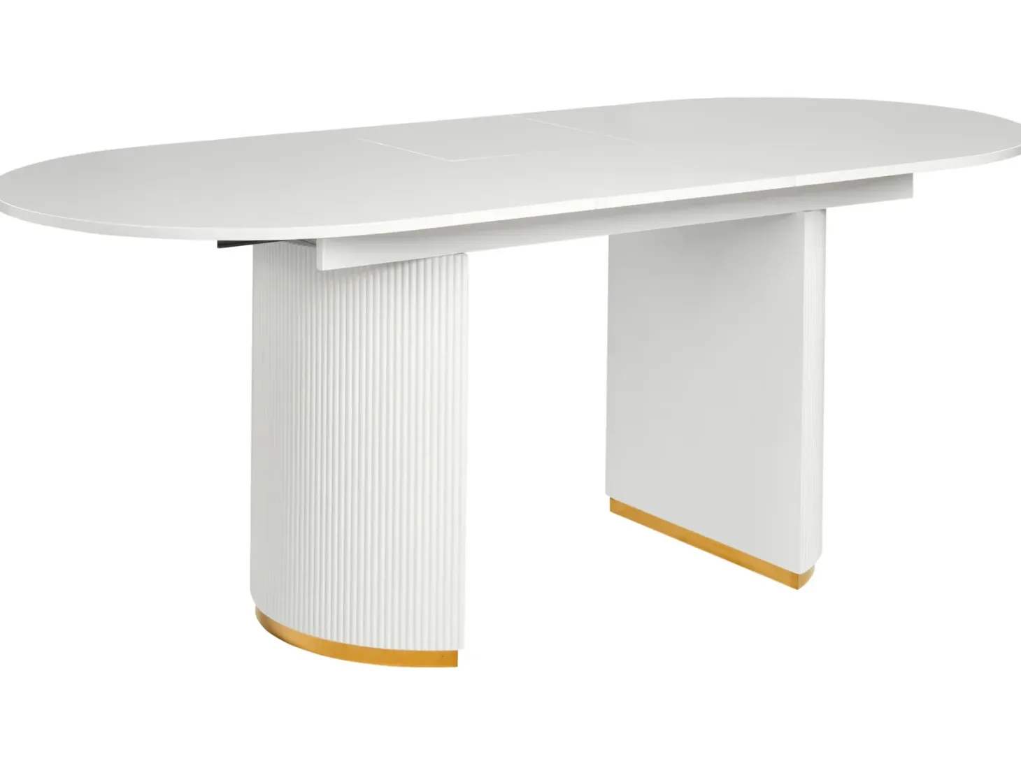 Spisebord med udtræk DULVERTON Hvid 160/200 cm 90 cm