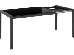Spisebord med udtræk GRANADA Sort 120/160 cm 80 cm