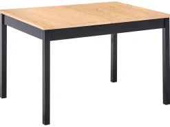 Spisebord med udtræk HOUSTON Brun/sort 120/150 cm 90 cm Fyretræ