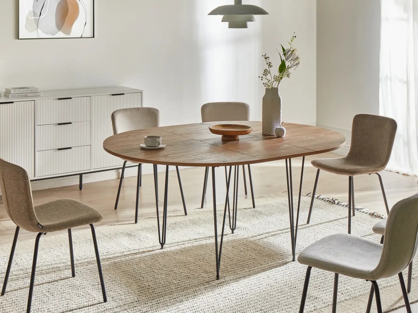 Spisebord med udtræk LOUISE Brun 120/160 cm 120 cm