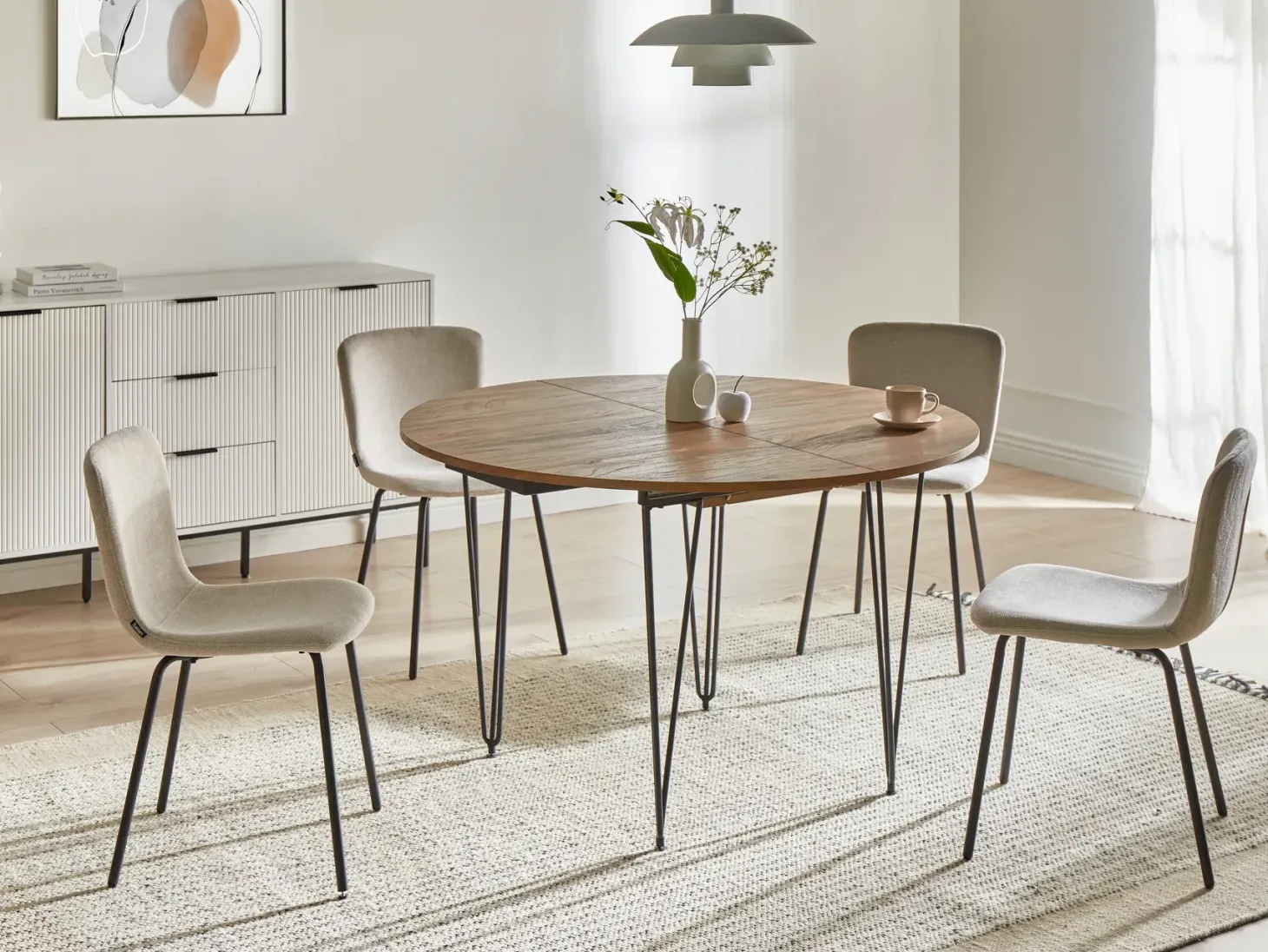 Spisebord med udtræk LOUISE Brun 120/160 cm 120 cm