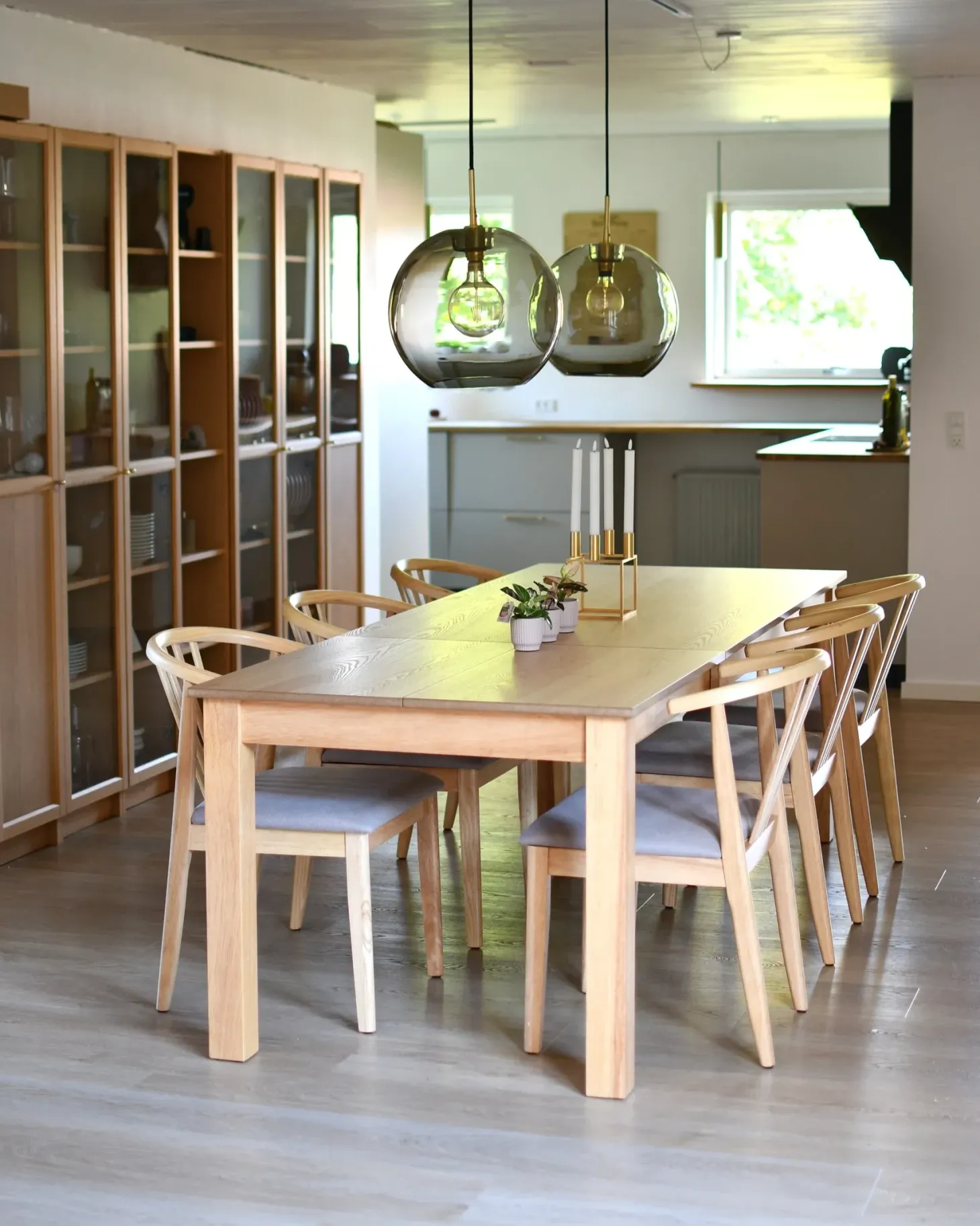 Spisebord med udtræk MADURA Naturlig ask 160/240 cm 90 cm