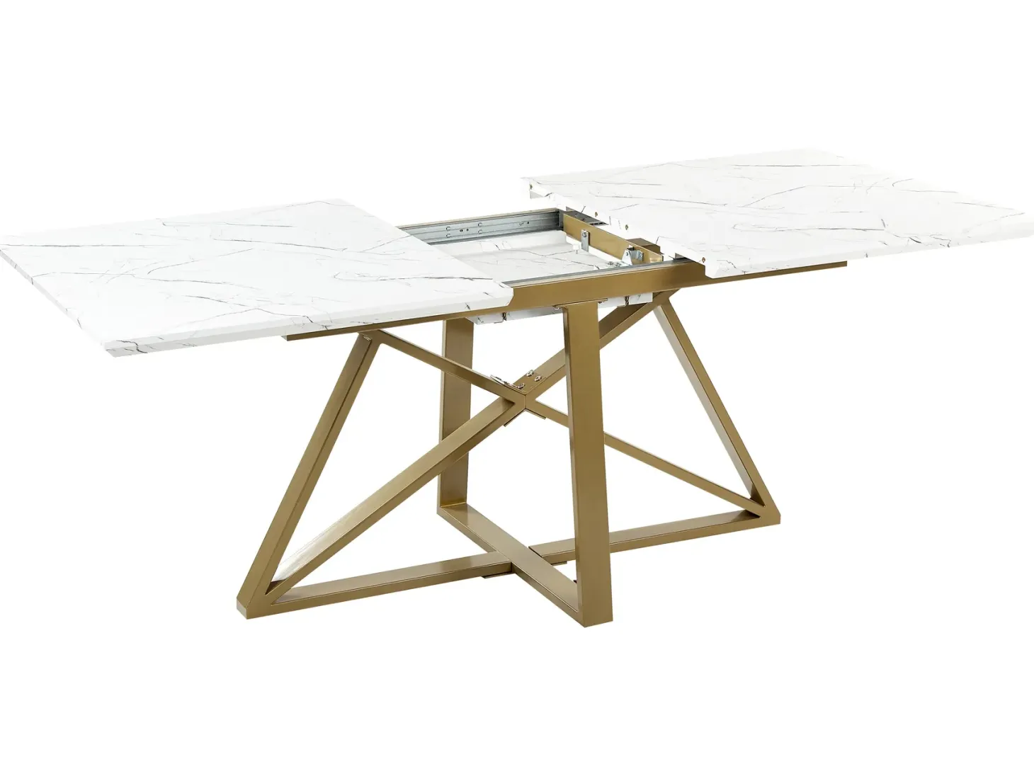 Spisebord med udtræk MAXIMUS Hvid marmor 160/200 cm 90 cm