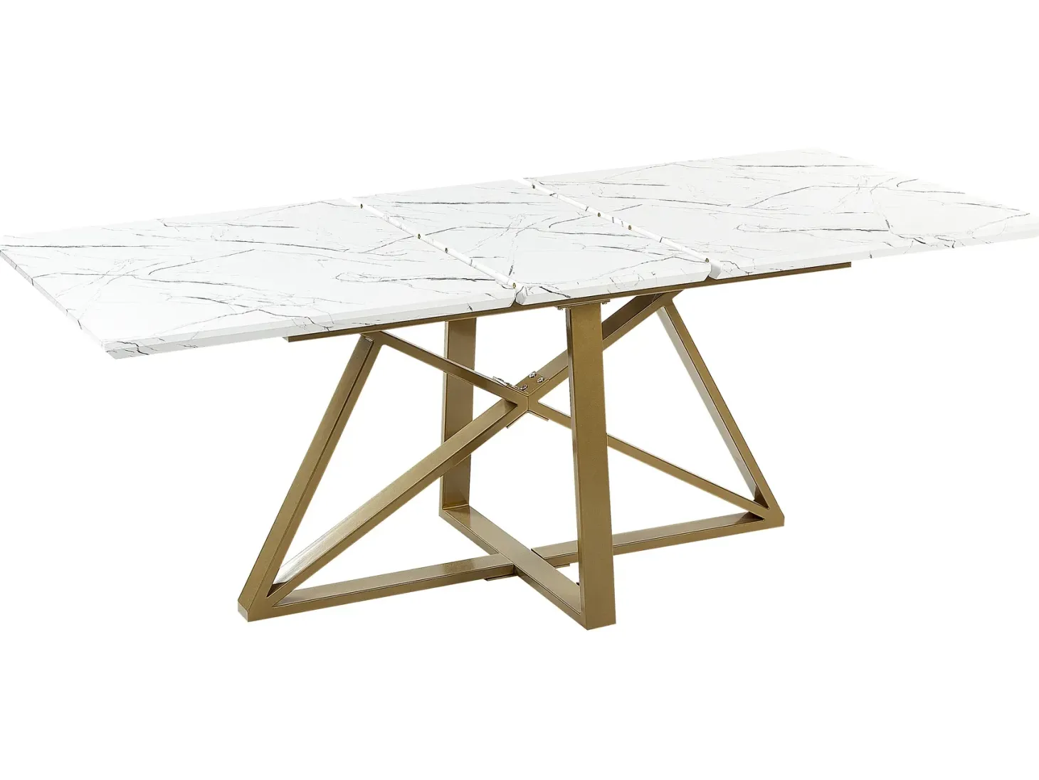 Spisebord med udtræk MAXIMUS Hvid marmor 160/200 cm 90 cm