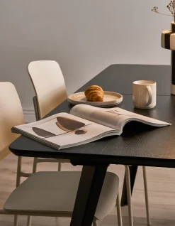 Spisebord med udtræk NORLEY Sort 120/160 cm 80 cm