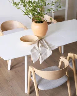 Spisebord med udtræk SANFORD Hvid 120/160 cm 80 cm
