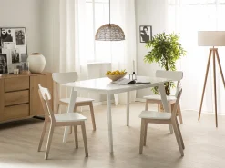 Spisebord med udtræk SANFORD Hvid 120/160 cm 80 cm