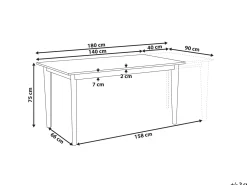 Spisebord med udtræk SOLA Hvid 140/180 cm 90 cm