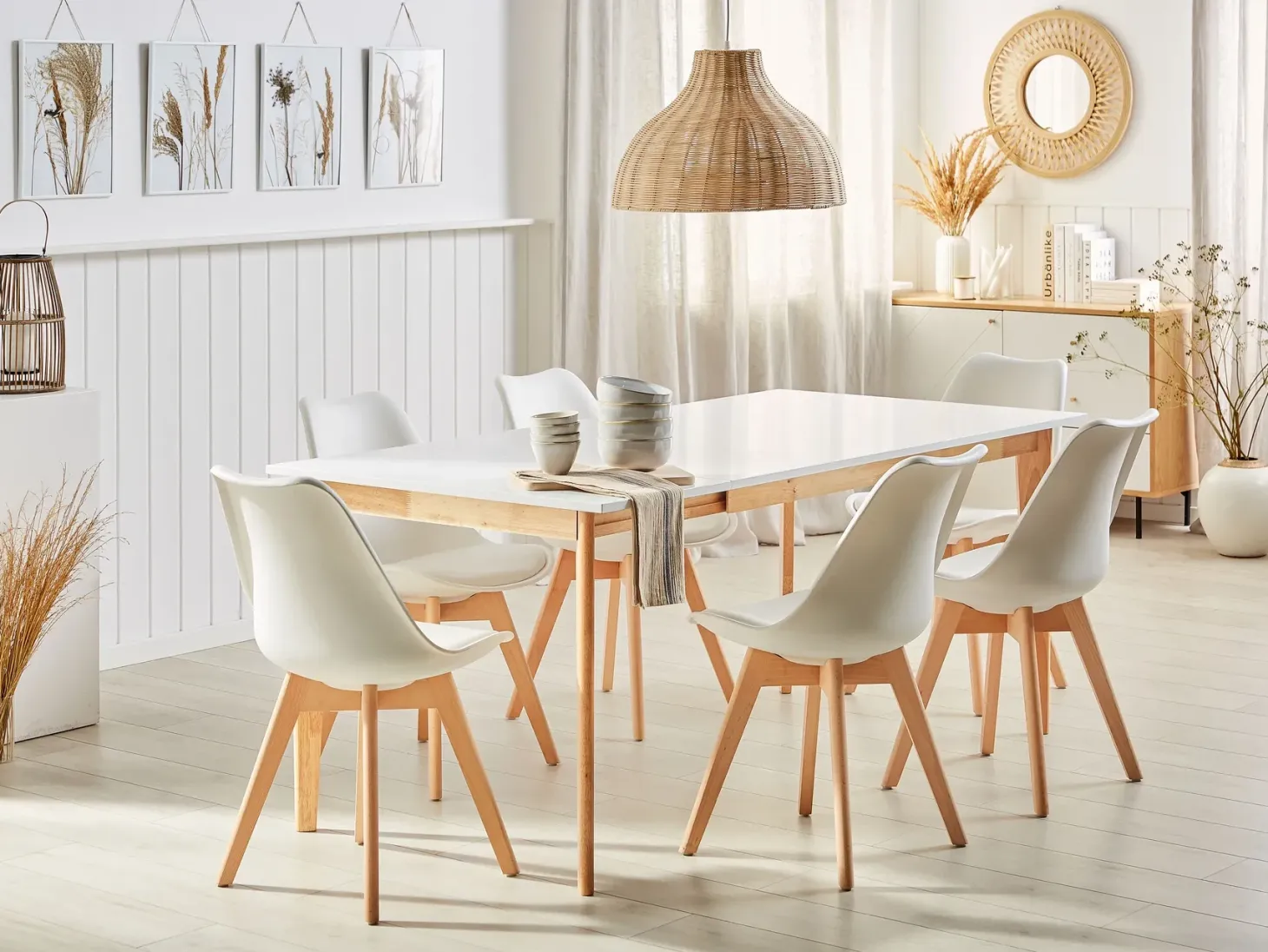Spisebord med udtræk SOLA Hvid 140/180 cm 90 cm