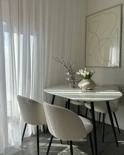 Spisebord med udtræk STAVERTON Hvid 120/160 cm 80 cm