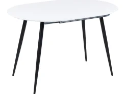 Spisebord med udtræk STAVERTON Hvid 120/160 cm 80 cm