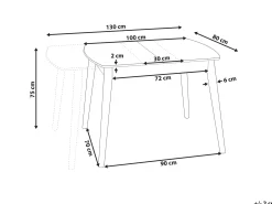 Spisebord med udtræk TOMS Lysebrun 100/130 cm 80 cm