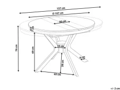 Spisebord med udtræk TYMIS Mørk eg 107/137 cm 107 cm