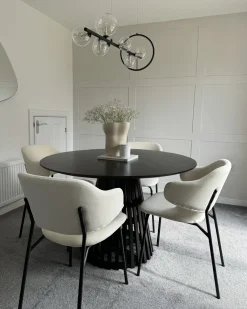 Spisebord MESILLA Sort 120 cm 120 cm Akacietræ