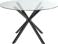 Spisebord MESTON Sort 120 cm 120 cm Hærdet glas