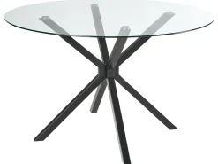 Spisebord MESTON Sort 120 cm 120 cm Hærdet glas