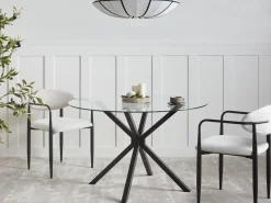Spisebord MESTON Sort 120 cm 120 cm Hærdet glas