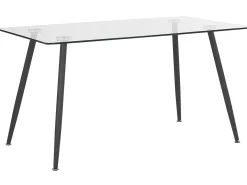 Spisebord MIDLAND Sort 140 cm 80 cm Hærdet glas