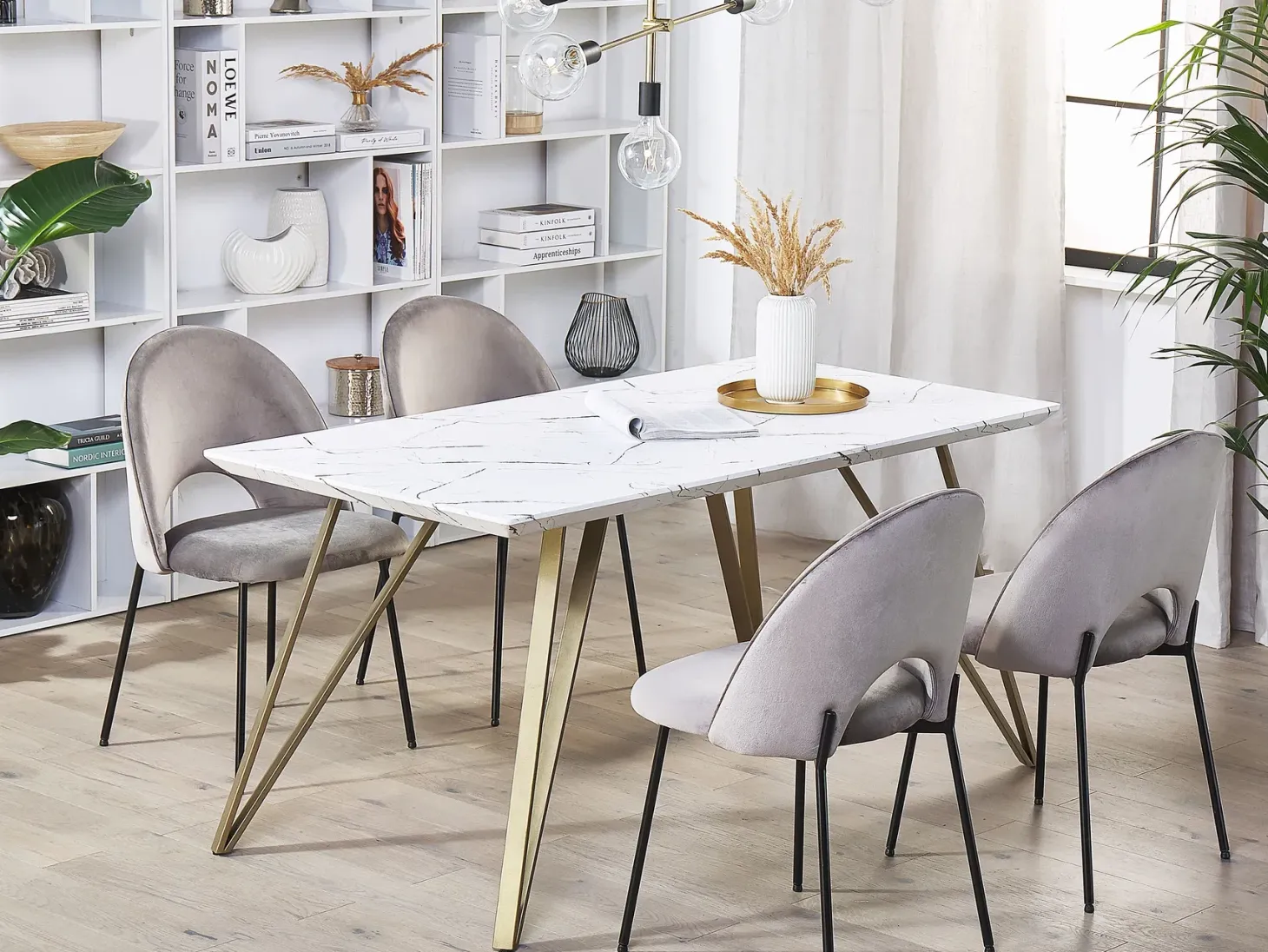 Spisebord MOLDEN Marmor/guld 150 cm 80 cm