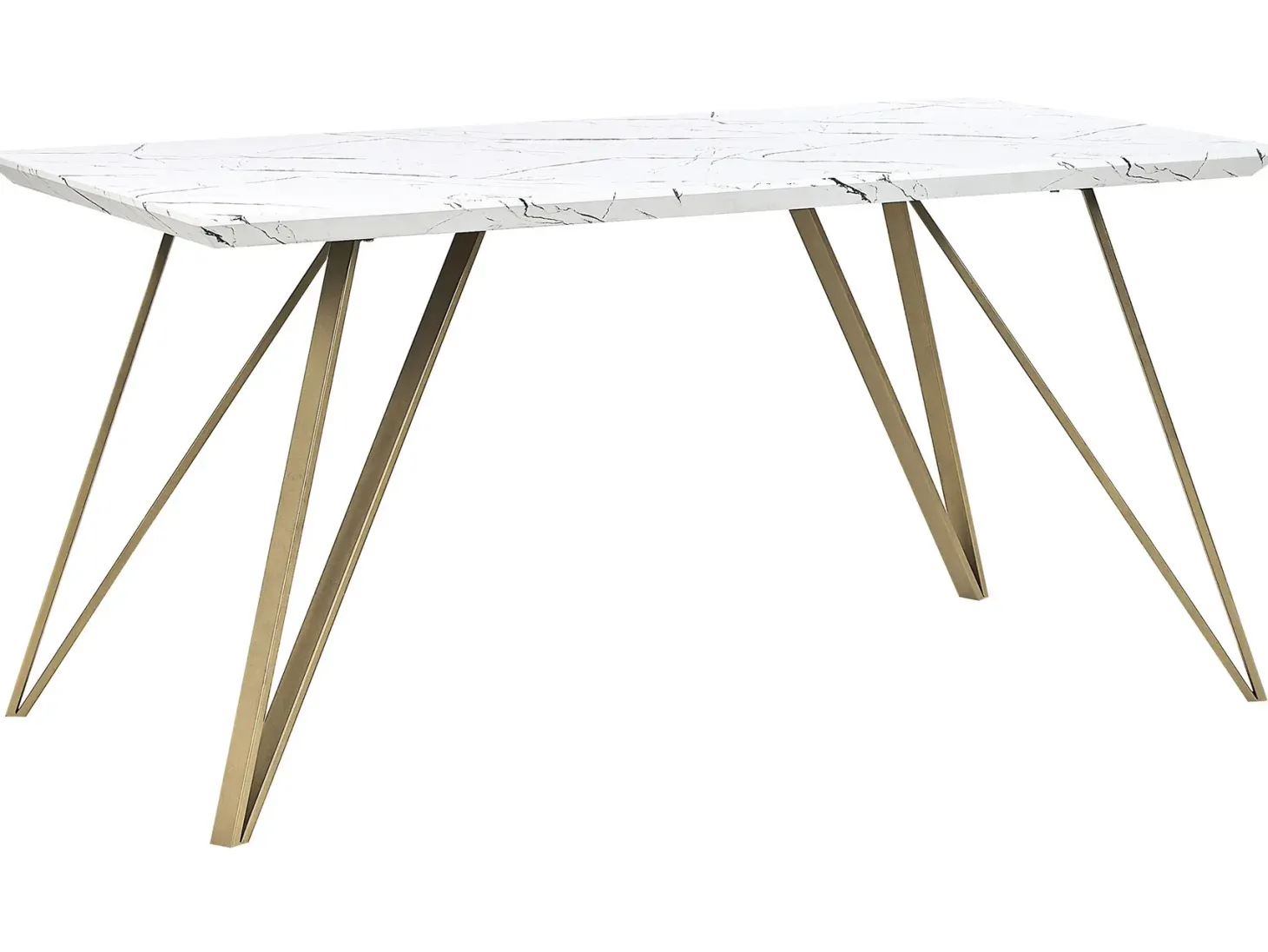 Spisebord MOLDEN Marmor/guld 150 cm 80 cm
