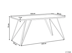 Spisebord MOLDEN Marmor/sort 150 cm 80 cm